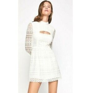 BCBGeneration Cutout Lace Fit & Flare Dress sz 12
